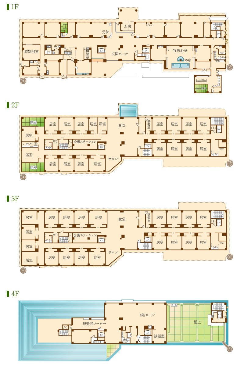施設のフロア案内